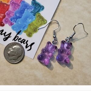 Purple Gummy Bear Earrings